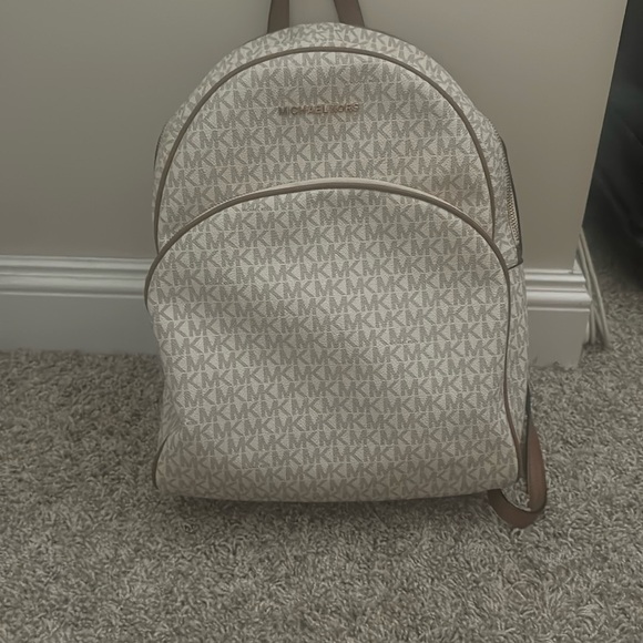 Michael Kors Beige Monogram Backpack - Picture 1 of 4